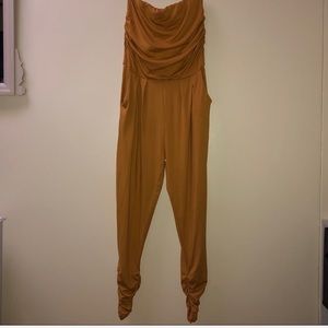 NWOT Gold Strapless Romper